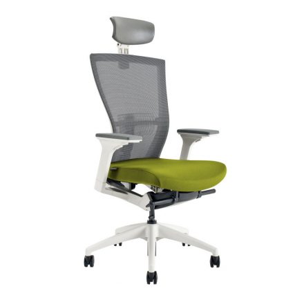 OFFICEPRO MERENS WHITE SP Irodai forgószék fejtámlával, BI 203, zöld 